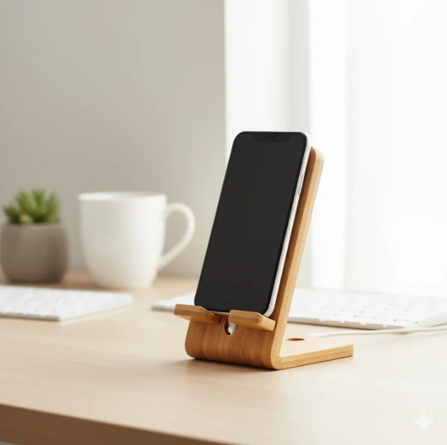 Natural Bamboo Smartphone Stand