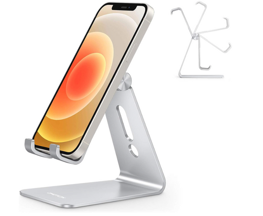 Adjustable cell phone holder, desktop holder for cell phone or tablet OMOTON